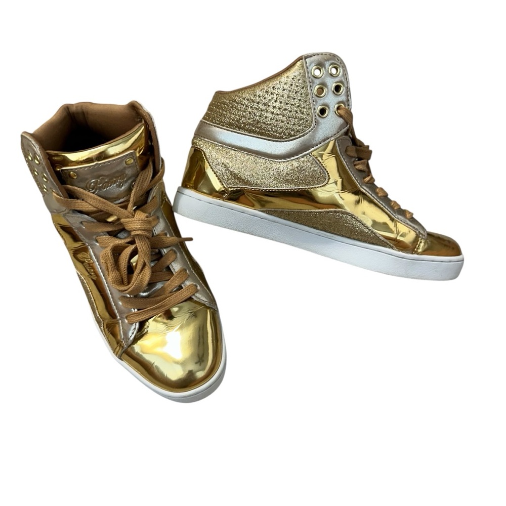 PASTRY Glam Pie Glitter Gold Metallic High Top Hip Hop Sneakers Dance Women’s 8